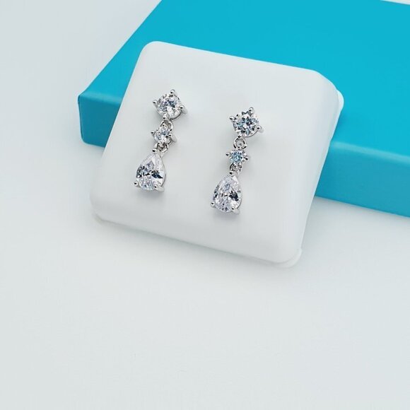 925 Sterling Silver CZ Beautiful Earrings for Women, 1USPAR4248 - Picture 6 of 11
